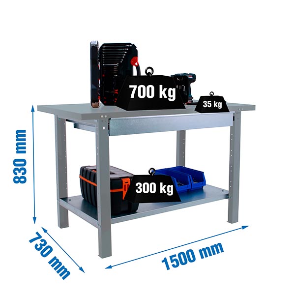 Banco de trabajo metálico taller BT6 Simonrack •